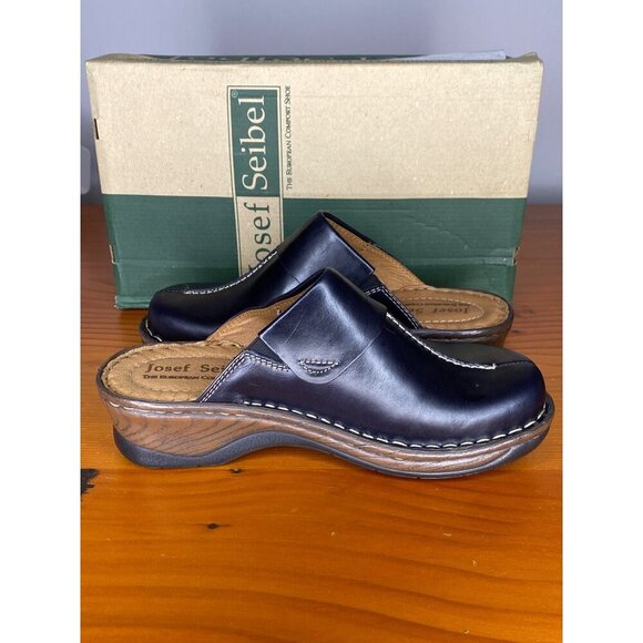 Josef Seibel Womens Carole Black Leather Mule Size 6 EU 37 - Picture 5 of 8